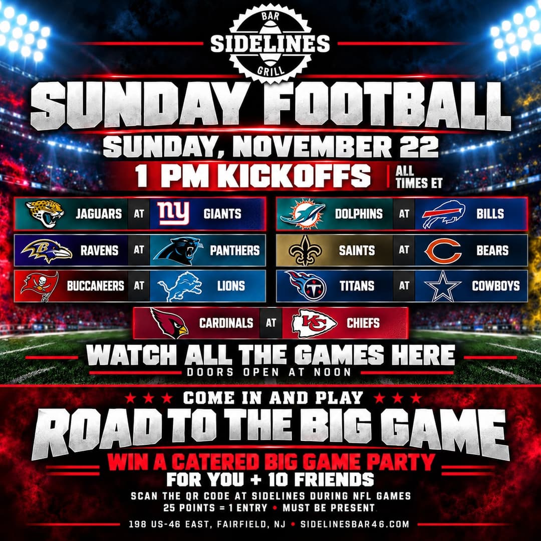 Sunday Football – 1 PM Kickoffs