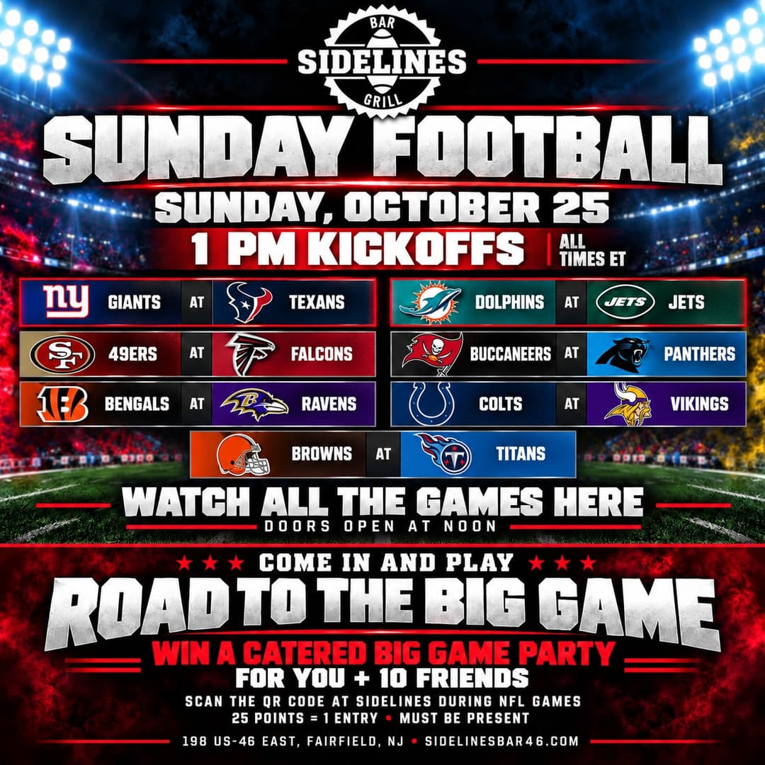 Sunday Football – 1 PM Kickoffs
