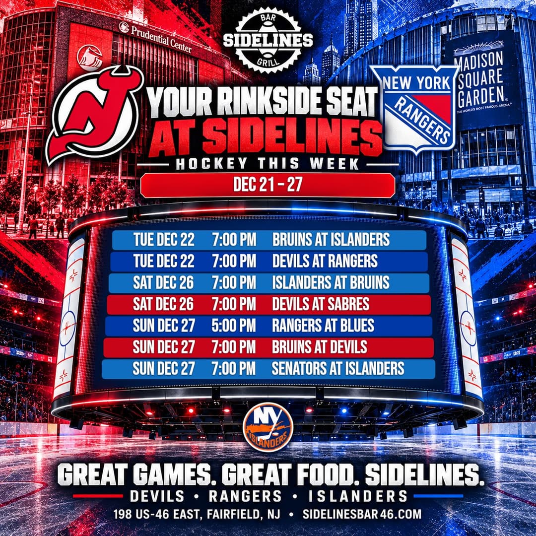 Hockey This Week at Sidelines – Dec 21–27
