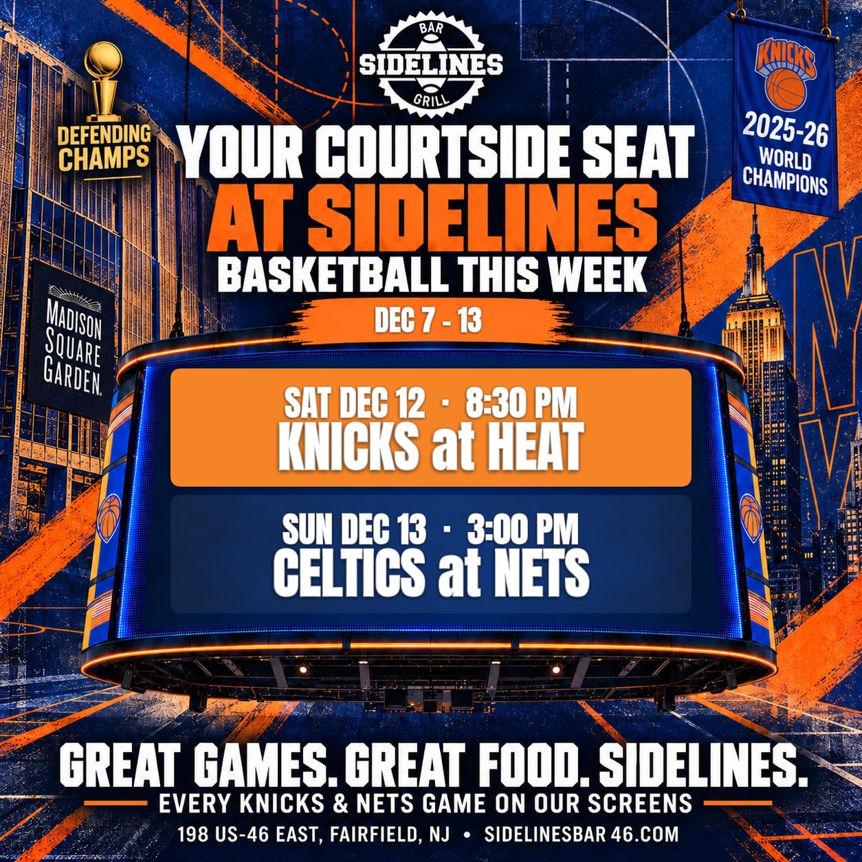 Basketball This Week at Sidelines – Dec 7–13