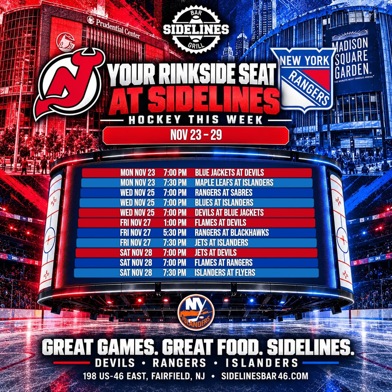 Hockey This Week at Sidelines – Nov 23–29