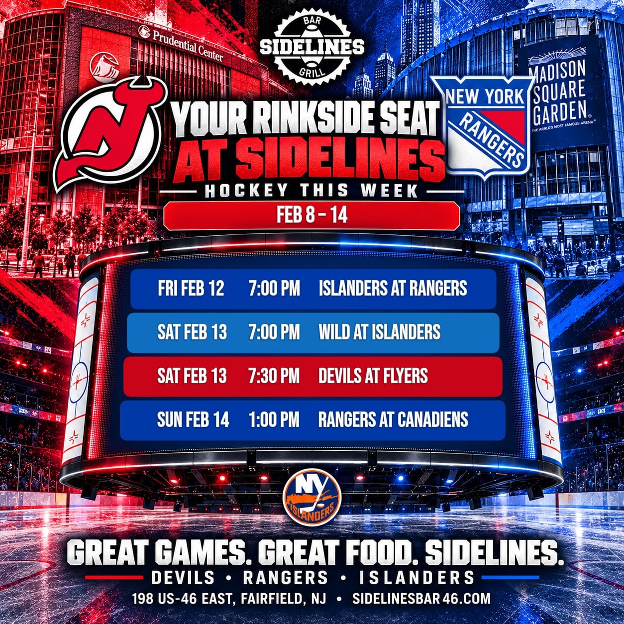 Hockey This Week at Sidelines – Feb 8–14