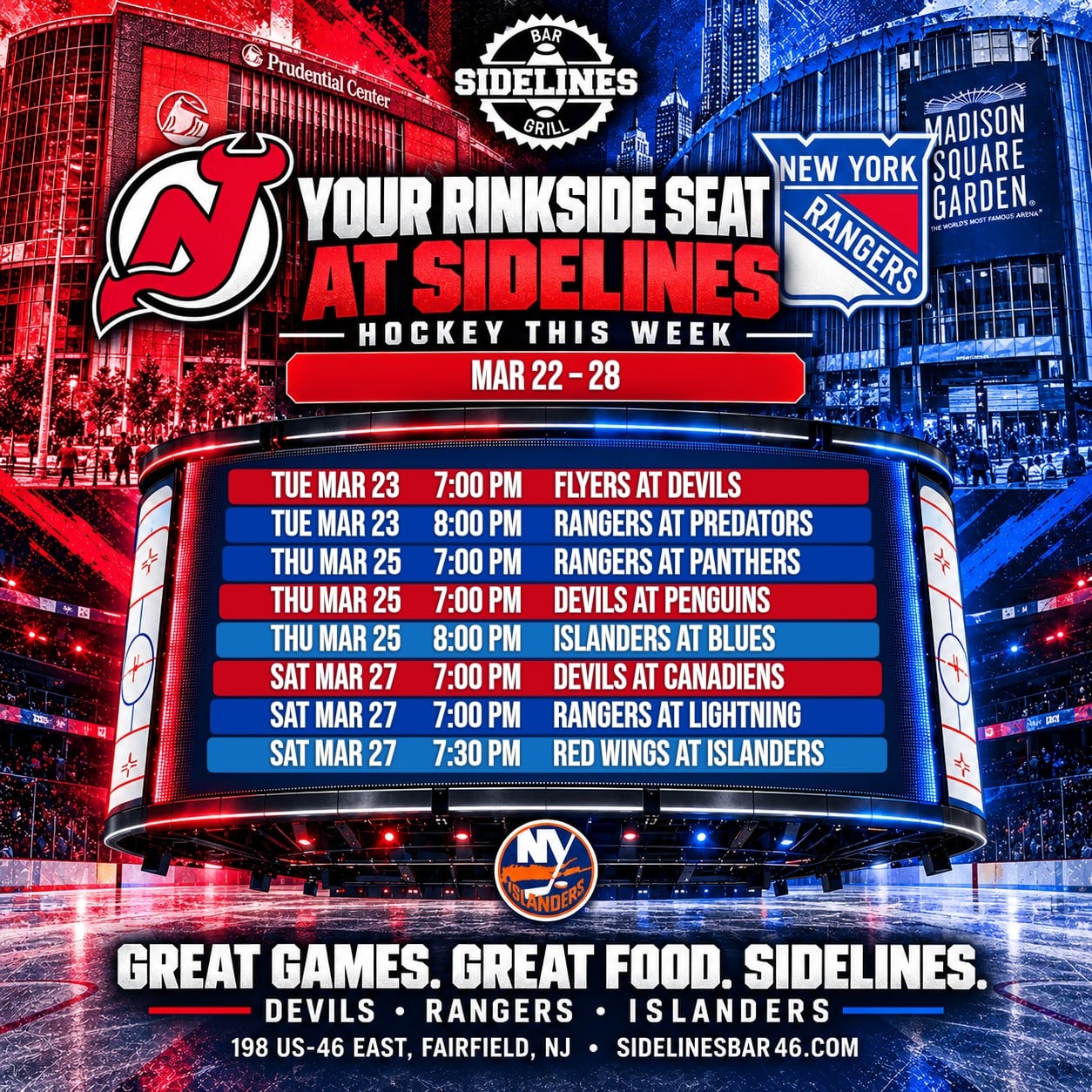Hockey This Week at Sidelines – Mar 22–28